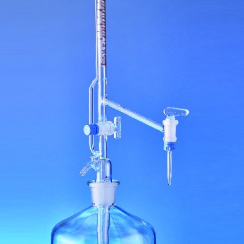 Automatic Burettes, FAVORIT ® Class AS, Pellet pattern, Amber graduation, Schellbach with lateral glass key stopcock and intermediate PTFE key stopcock