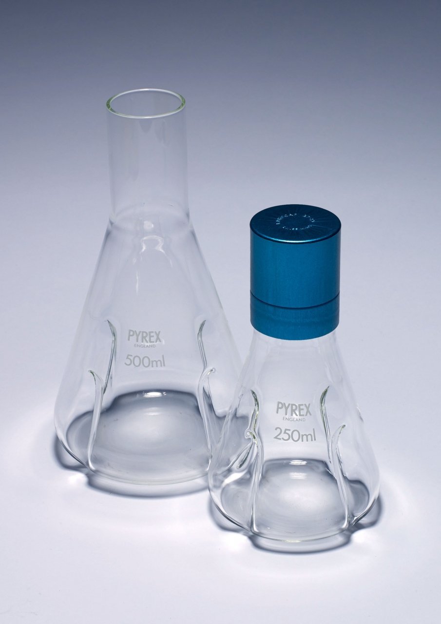 Baffled Flasks, Delong Neck, Conical