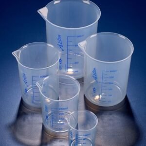 Beakers, low form, printed graduations, polypropylene