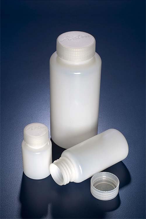 Bottles, round, wide neck, HDPE