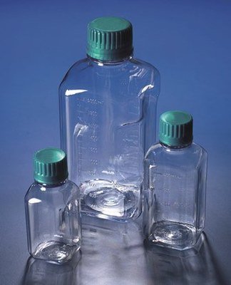 Bottles, square, narrow neck, polycarbonate