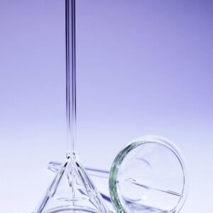 Filter Funnel, Short Stem, Borosilicate Glass, Fluted Version