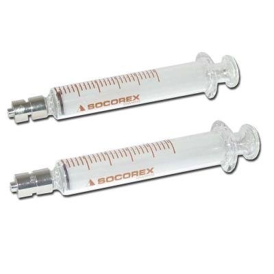 Glass Syringes, Reusable, Metal Luer Nozzles