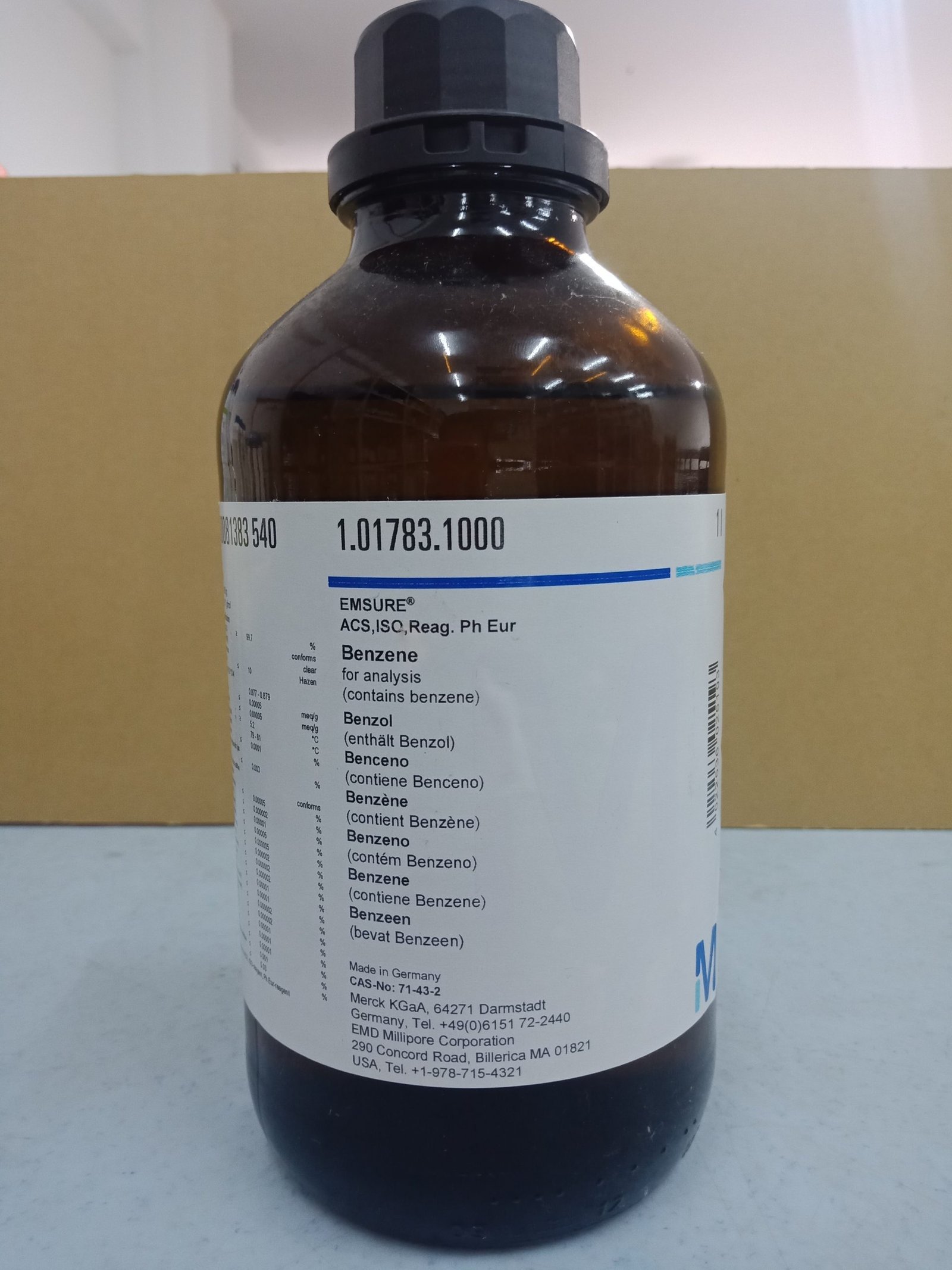 Benzene, EMSURE® ACS, ISO, Reag. Ph. Eur. for analysis