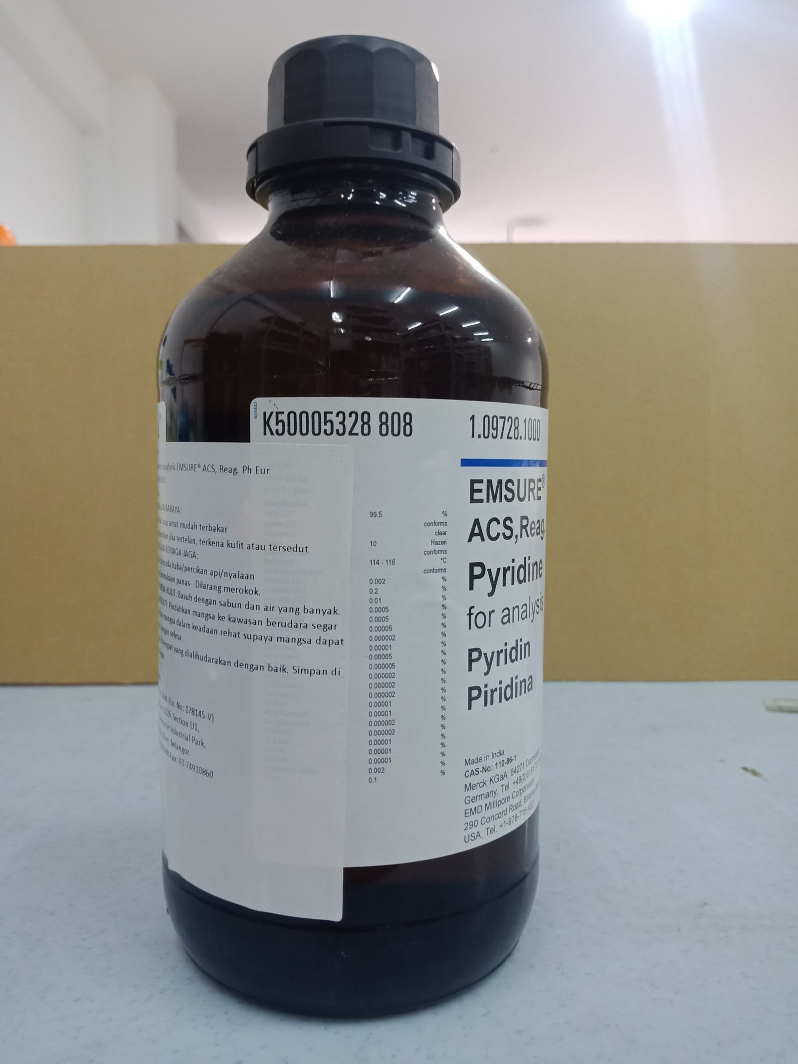 Pyridine for analysis EMSURE® ACS,Reag. Ph Eur - Image 2