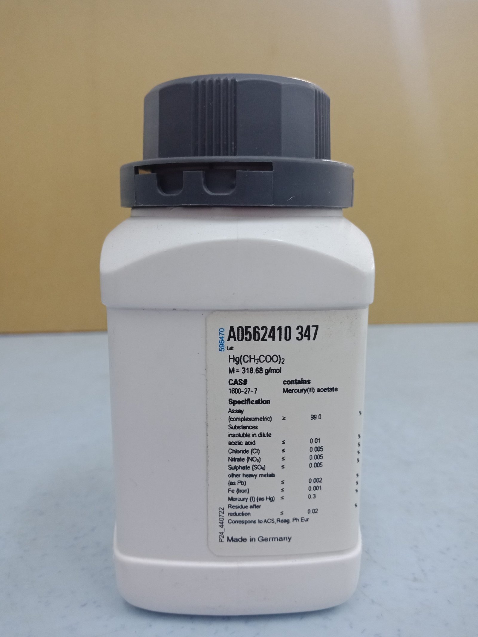 Mercury(II) acetate for analysis EMSURE® ACS,Reag. Ph Eur - Image 2