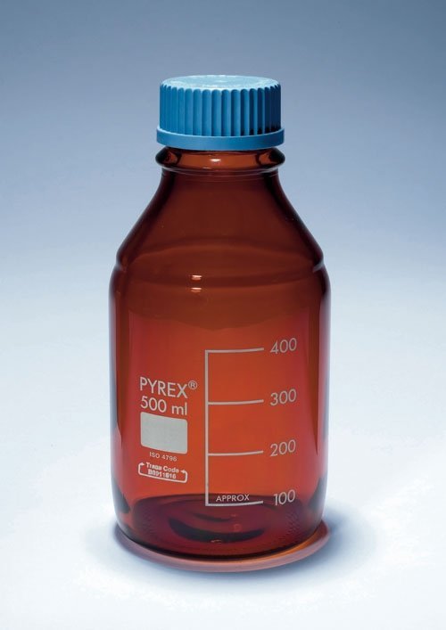 Laboratory Bottles, Round, Amber