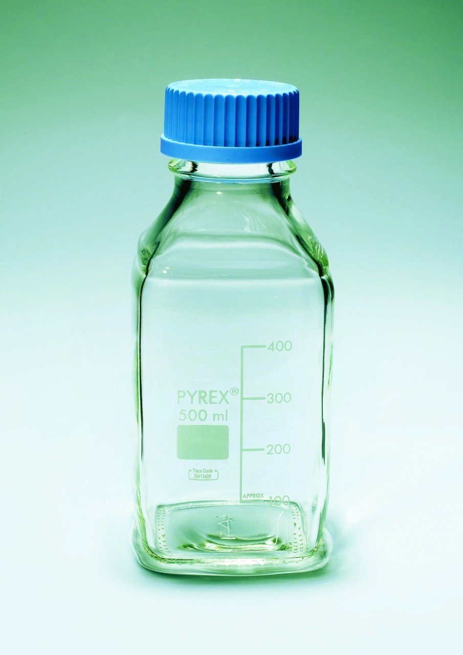 Laboratory Bottles, Square, Clear