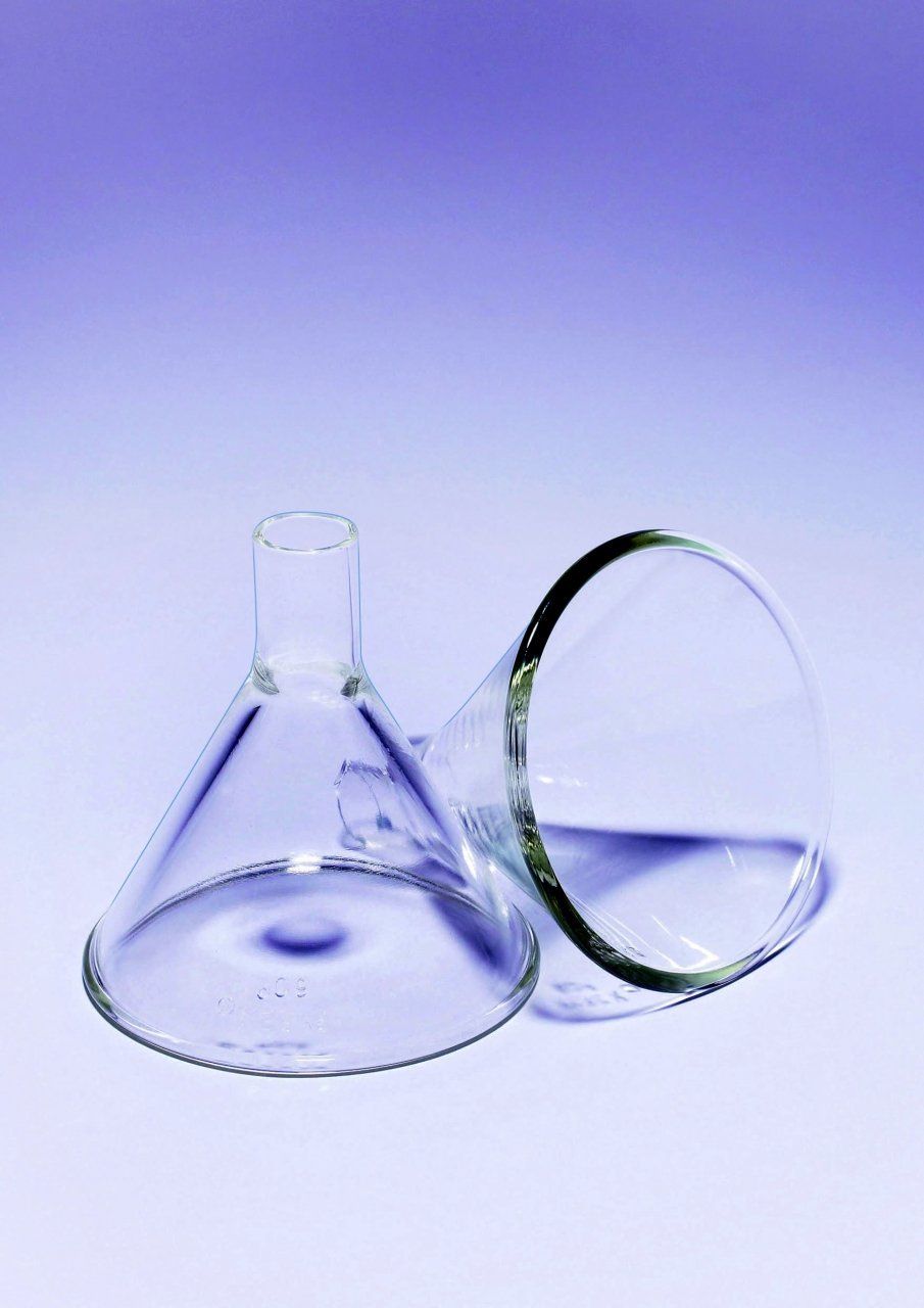 Powder Funnels, Plain Stem, Borosilicate Glass